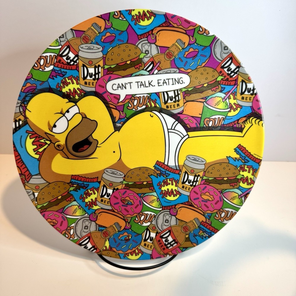 The Simpsons Homer Simpson Collector Plate Can't Talk. Eating Matt Groening 2018
